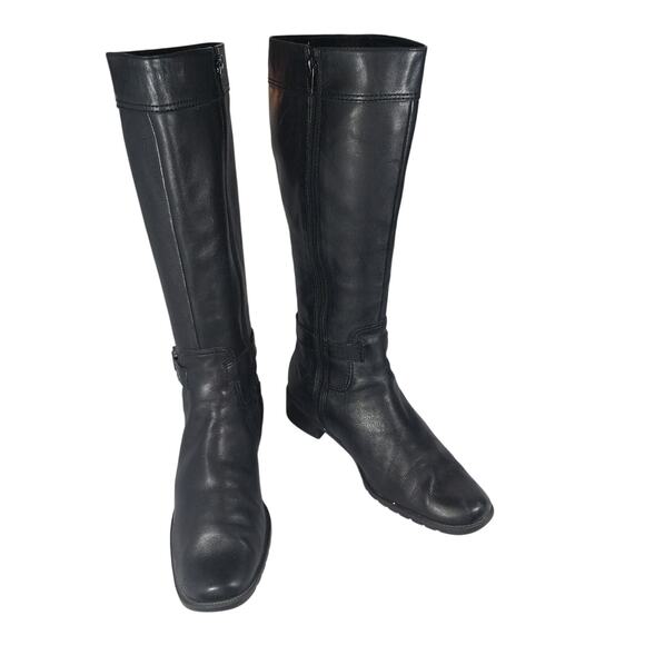 WHAT'S WHAT! BLACK GENUINE LEATHER ANKLE STRAP & BUCKLE WESTERN CUT BOOTS! SZ 8M - Picture 2 of 11